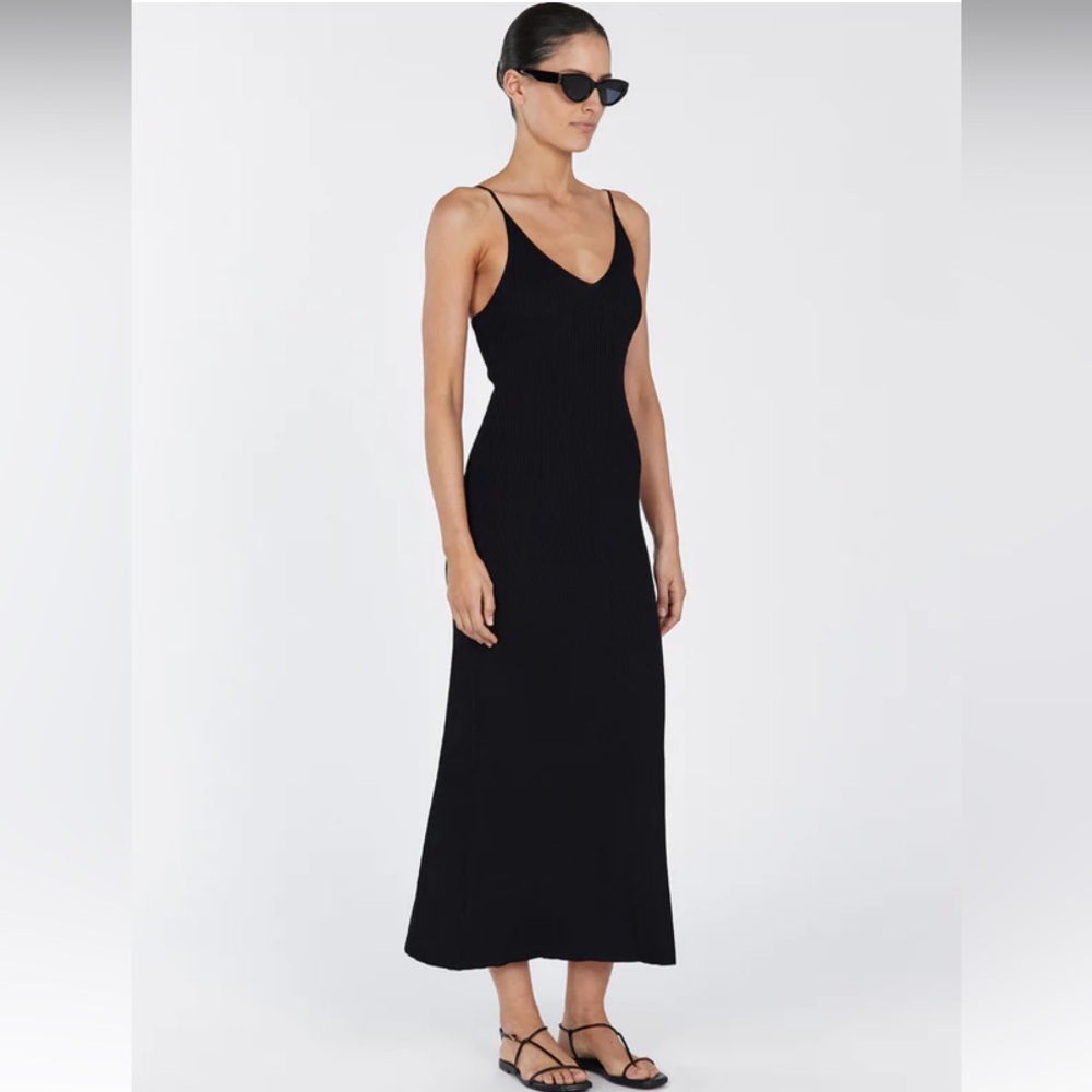 DISSH Tori Black Knit Midi Dress EUC - Picture 3 of 9